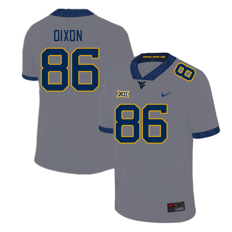 Men #86 Will Dixon West Virginia Mountaineers College Football Jerseys Stitched Sale-Gray - Click Image to Close